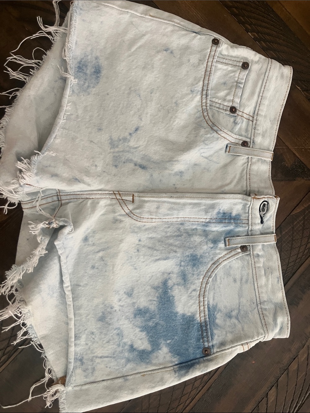 Levi's 501 Light Blue Acid Wash Denim Jean Shorts
